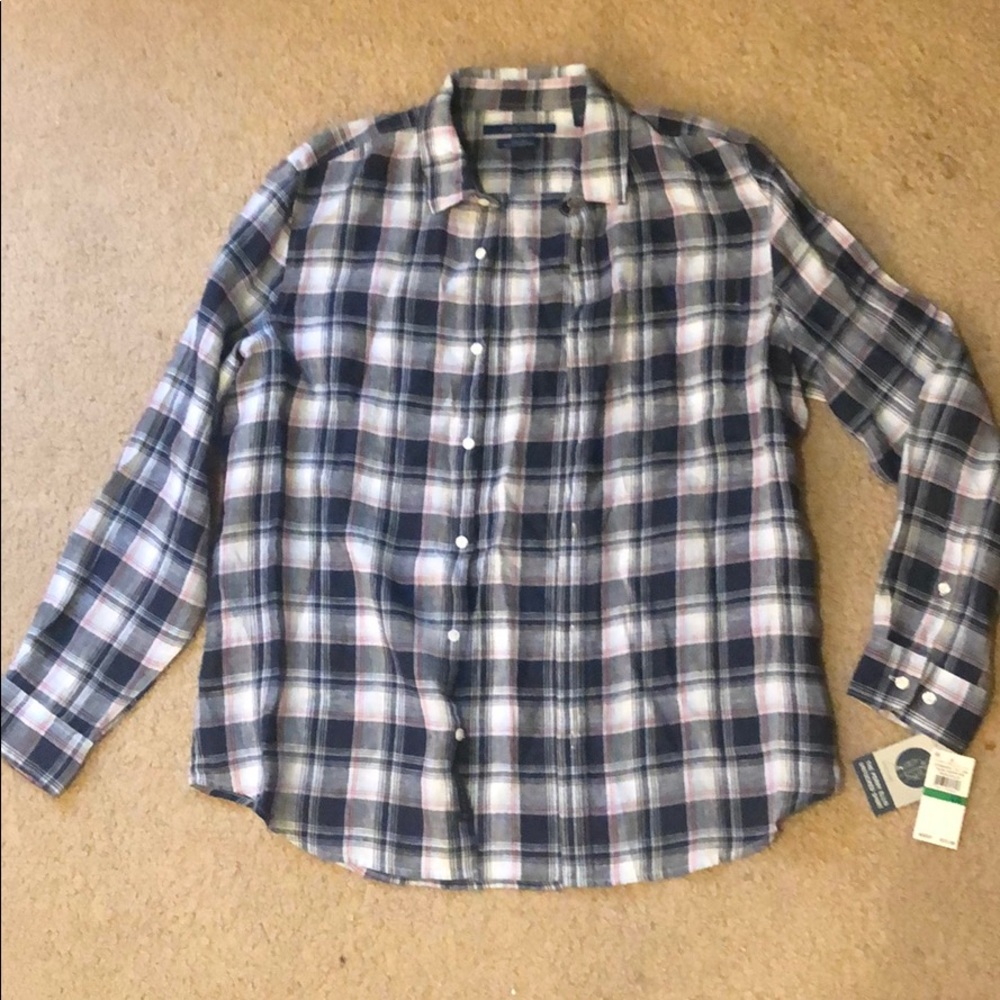 Brand New Perry Ellis Linen Shirt